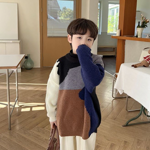 Mode hiver OEM ODM bébé garçon pull tricoté enfants vêtements simples pull enfant filles pull en tricot - Product Image 3