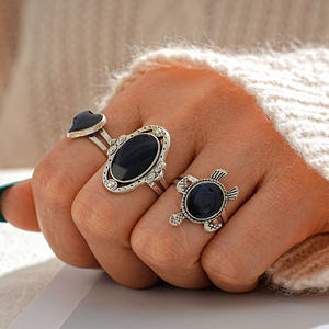 KR-176 Veranderende Kleur Vinger Sieraden Kleur Verandering Ring Die Verandert Van Kleur 3 Stuks Hart Ovale Vormige Schildpad Stemming Ring Kit - Product Image 1