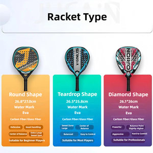 Carbon Fiber <span class=keywords><strong>Padel</strong></span> Racket 12K 3K Forma Híbrida Redonda con Goma EVA Media para Principiantes e Intermedios - Product Image 5