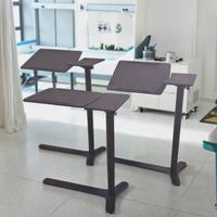 Table basse moderne blanche en forme de C, petit bureau réglable en hauteur pneumatique, panneau en fer, plateau en bois, mobile, pour salon domestique