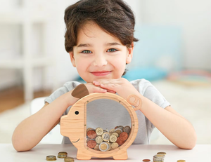 Dễ Thương Con Heo Đất Bằng Gỗ Ngân Hàng Không Thể Phá Vỡ Đồng Xu Tiết Kiệm Hộp Cho Chàng Trai Cô Gái Hiện Đại Tiền Lưu Trữ Quà Tặng An Toàn - Product Image 6