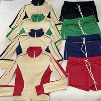 Ensemble de survêtement pour femmes avec logo en caoutchouc personnalisé, soutien-gorge de sport, veste zippée pour la gym et le fitness, legging, vêtements de sport pour femmes, ensemble 3 pièces