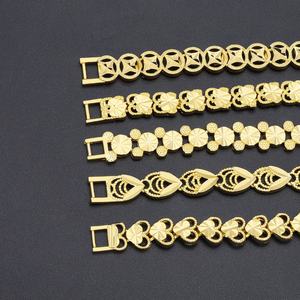 Jxx Suministro Directo, Pulsera de Latón Chapada en Oro de 24k de Alta Calidad, Brazaletes de Latón Amarillo con Múltiples Formas para Bodas y Regalos, con Circonita - Product Image 1
