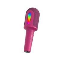 Microphone portable M9 avec haut-parleur Bluetooth sans fil, lumière RGB, idéal pour karaoké à domicile, interviews en direct et cadeaux