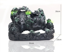 Décoration en résine de cascade de roche de grotte de paysage de montagne d'aquarium avec du sable blanc pour le salon et les aquariums de bureau