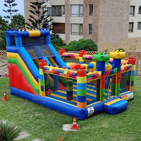 Structure gonflable aquatique 16' avec toboggan, pour utilisation humide ou sèche, avec souffleur, pour fêtes d'enfants