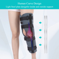 Attelle d'Immobilisation Orthopédique de Soutien du Genou, Réglable pour Fractures, Respirante pour Protection
