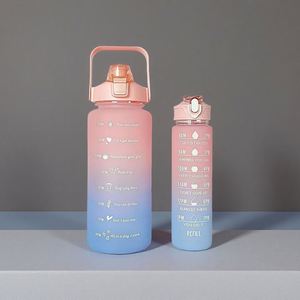 Botellas de Agua de 1 Galón, Grandes para Deportes, Fitness, Camping, Botella de Agua de 128 oz / 3.8L, Botella de Gimnasio 2 en 1 con Tapa y Marcador de Tiempo para Beber - Product Image 1