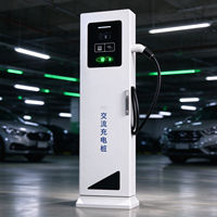 Borne de recharge AC, chargeur de véhicule électrique à une seule prise avec écran tactile et lecteur de carte, Type 2, utilisation en extérieur sur parking