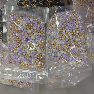 Perles de sucre comestibles pour pâtisserie, 1 kg, billes de sucre solides, bonbons Jimmies, décorations pour gâteaux, fournitures de décoration de gâteaux - Product Image 4