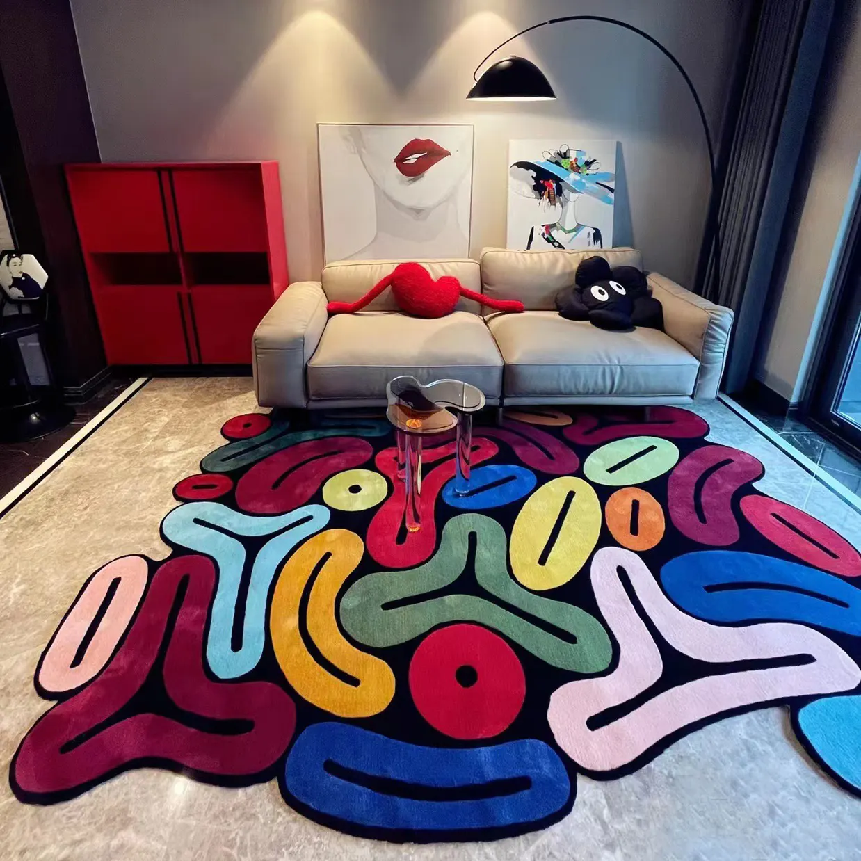 Modernes Design geometrischer Wohnzimmerteppich Individueller Großhandel Raum teppiche für Schlafzimmer teppiche und teppiche große Logo-teppiche
