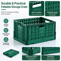 HUADING 600*400*300 mm Caisse en plastique pliable empilable de qualité alimentaire PP pour la livraison sur le marché de gros