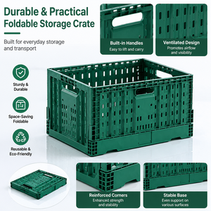 HUADING 600*400*300mm Caisse en plastique pliable empilable <span class=keywords><strong>de</strong></span> qualité alimentaire PP pour la <span class=keywords><strong>livraison</strong></span> sur le marché <span class=keywords><strong>de</strong></span> gros - Product Image 5