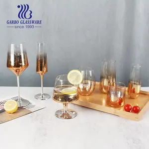 Mevsimlik lüks altın dekoratif içecek bardak bardak flüt şarap stemware altın renkli düğün hediyesi sofra züccaciye