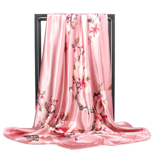 Pañuelo de Seda Grande con Estampado <span class=keywords><strong>Floral</strong></span> Color Crema para Mujer, Elegante Envoltura para Vestido de Verano y Chal Largo de Moda para Hijab - Product Image 4