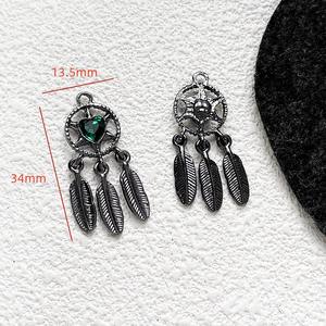 Pendentif attrape-rêves en alliage noir et rouge en forme de cœur, accessoires de fabrication de bijoux unisexes mignons pour colliers, bracelets et perles - Product Image 5