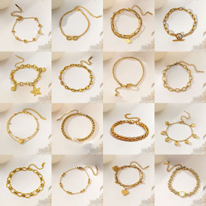 ชุดเครื่องประดับ สร้อยข้อมือเหล็กไทเทเนียมแบบใหม่ ไม่ซีดจาง สำหรับผู้หญิง ใช้งานได้หลากหลาย สร้อยข้อมือแฟชั่นสไตล์อินสตาแกรม เครื่องประดับคุณภาพสูง - Product Image 3