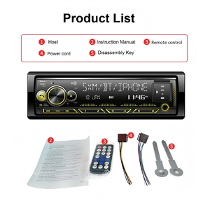 Reproductor MP3 Universal de Alta Potencia 1 Din con Bluetooth 5.0, FM, USB/SD/AUX, Pantalla LCD, Carga Rápida y Cargador para Auto - Product Image 3