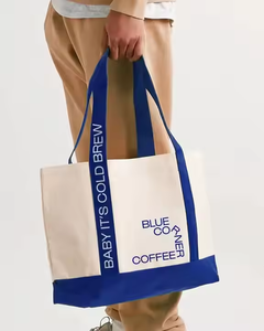 Sac d'école fourre-tout en toile 12oz avec logo personnalisé sac d'école avec poche extérieure cadeau coloré avec poignée assortie sac fourre-tout renforcé - Product Image 3