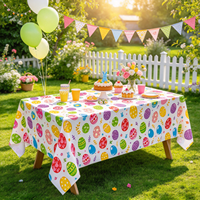 Nappe personnalisée Joyeuses Pâques avec des œufs pour les décorations de table de fête