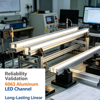 Profilé de canal LED en aluminium 6063 durable, système de boîtier de qualité industrielle pour la fabrication de luminaires linéaires