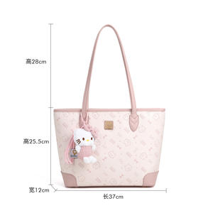 Sac fourre-tout tendance en PU et polyester grande capacité à prix de gros, sac à bandoulière décontracté simple, sac à bandoulière classique sous le bras - Product Image 4