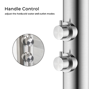 Doccia a Pioggia Moderna in Acciaio Inox da Terra con 2 Funzioni per Piscina Esterna - Product Image 3