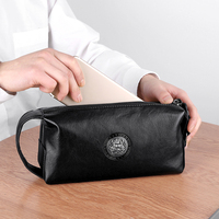 Nouvelle pochette pour homme, sac à main décontracté de grande capacité, sac à main en cuir souple tendance pour homme