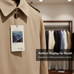 Eco-friendly Custom Clothing Hang Tags & Labels Colorful Textured Paper Designs - Product Image 4