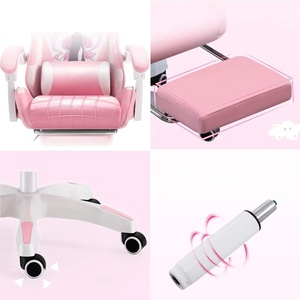 Chaise de jeu <span class=keywords><strong>Sailor</strong></span> <span class=keywords><strong>Moon</strong></span> élégante rose avec cadre en acier inoxydable, design pivotant moderne, repose-pieds ergonomique en cuir, pivotant en cuir - Product Image 5