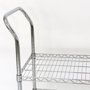 Chariot de rangement d'atelier antistatique à <span class=keywords><strong>3</strong></span> niveaux, robuste, en acier chromé, avec poignée - Product Image 6