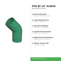 Raccord de tuyau ERA PPR à fusion bout à bout 45 °   Coude en PP-R à 45 degrés pour chauffe-eau, système d'alimentation en eau chaude