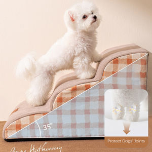 Escalera de escalada ortopédica de lujo para perros y gatos, cama para mascotas, escaleras, cubierta de terciopelo extraíble, escalones de espuma viscoelástica lavables, certificación CE - Product Image 2
