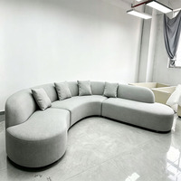 Ensemble de canapés modulaires de forme irrégulière, silhouette créative de forme libre, canapé moderne de luxe rembourré en éponge pour grand appartement