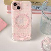 Tschick mignon attraction magnétique arc rose étui de téléphone adapté pour iPhone 15 14 13 12 Pro Max couverture arrière fille cadeau
