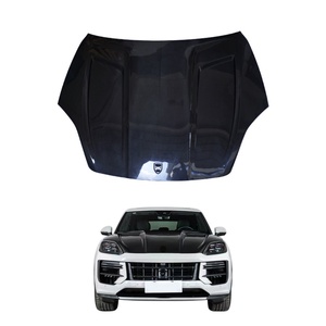 2024 Carbon Fiber <b>Hood</b> Upgrade New TKT Car Modification Parts with Fog Light Bumper Cut-Outs for Cayenne - Product Image 1