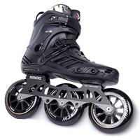 Patins à Roues Alignées Professionnels Adultes 110MM Vitesse Patins à Roulettes Hommes Femmes PU 3 Roues Châssis en Aluminium Roue en Alliage EVA