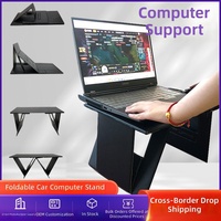 Bureau d'ordinateur pliable moderne en plastique, réglable en hauteur, avec porte-gobelet, idéal pour dortoirs et chambres à coucher.