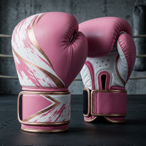 Guantes de Boxeo de Cuero para Mujer, Color Rosa y Morado, para Entrenamiento, 8oz/10oz/12oz, Fitness, Kickboxing, Logotipo Personalizado - Product Image 4