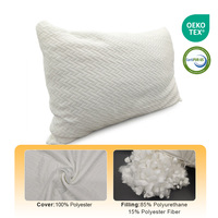 Oreiller en mousse à mémoire de forme déchiquetée, en stock direct usine, rebondissant, en éponge de polyester, blanc, pour dormir, emballé