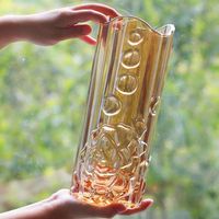 Nordische Luxus Moderne Pfingstrosen Transparente Glasvase Umweltfreundlich Handgefertigt für Wohnzimmer Esstisch Hochzeit Kreativ