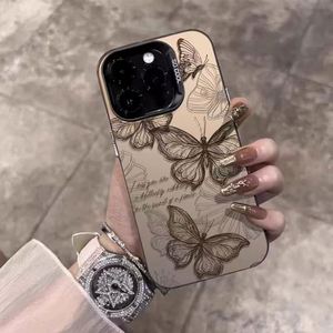 Coque de téléphone portable pour iPhone 17 16 Pro Max, couleur laser argentée, motif papillon simple, antichoc, compatible iPhone 15 - Product Image 3