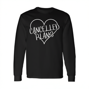 T-shirt a maniche lunghe con scritta I Love Cancelled Plans Heart, maglietta girocollo unisex per adulti - Product Image 2