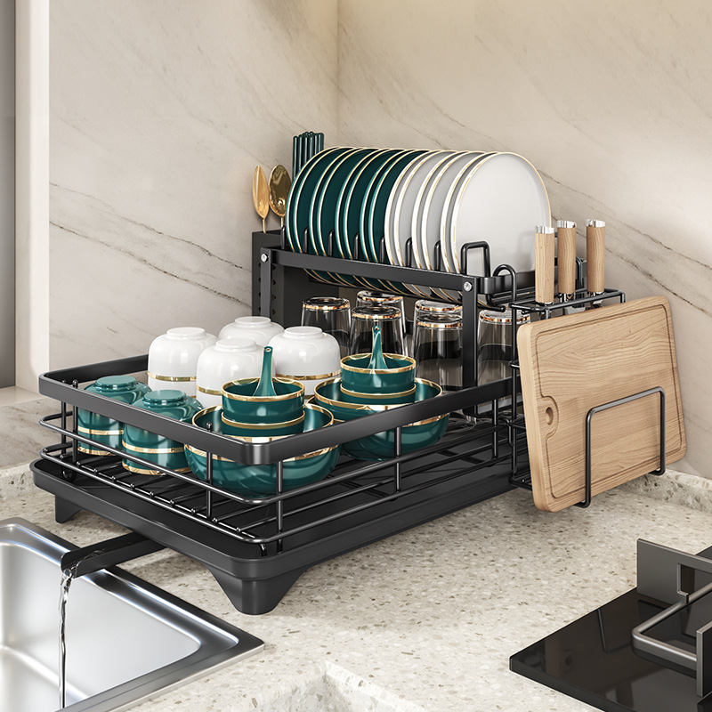 Self-unloading dish rack [Black chopstick holder]