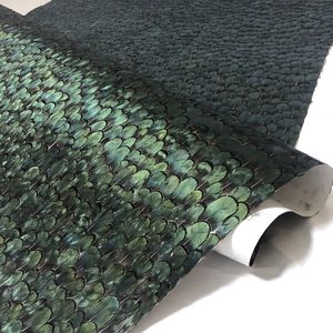 ورق جدران فاخر جديد بألوان طبيعية عالية الجودة بتصميم ريش الطاووس لتزيين جدران المنزل - Product Image 1