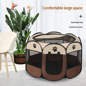 Yüksek kaliteli çizilmeye dayanıklı taşınabilir DIY PET malzemeleri fermuar kapatma ile katlanabilir teslimat odası Pet kafesleri - Product Image 5