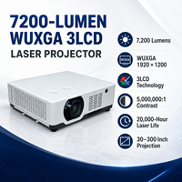 Projecteur laser professionnel 7200 lumens WUXGA 3LCD pour projets de cartographie 3D et projection immersive