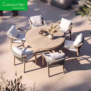 <span class=keywords><strong>Table</strong></span> <span class=keywords><strong>de</strong></span> <span class=keywords><strong>jardin</strong></span> <span class=keywords><strong>en</strong></span> bois <span class=keywords><strong>de</strong></span> teck tissé par corde standard pour l'extérieur d'un hôtel mobilier d'extérieur ensemble <span class=keywords><strong>table</strong></span> à manger et chaises - Product Image 3