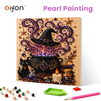 Kit de Peinture Diamant 5D Perle Art, Motif Chaudron de Sorcière Halloween, Fourniture Directe Usine, Conception Personnalisée OEM, Décoration Murale Maison