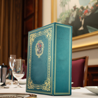 Boîte de livre magnétique d'estampage d'or de luxe haut de gamme Logo personnalisable réutilisable et Portable pour l'emballage de vin et de cadeau